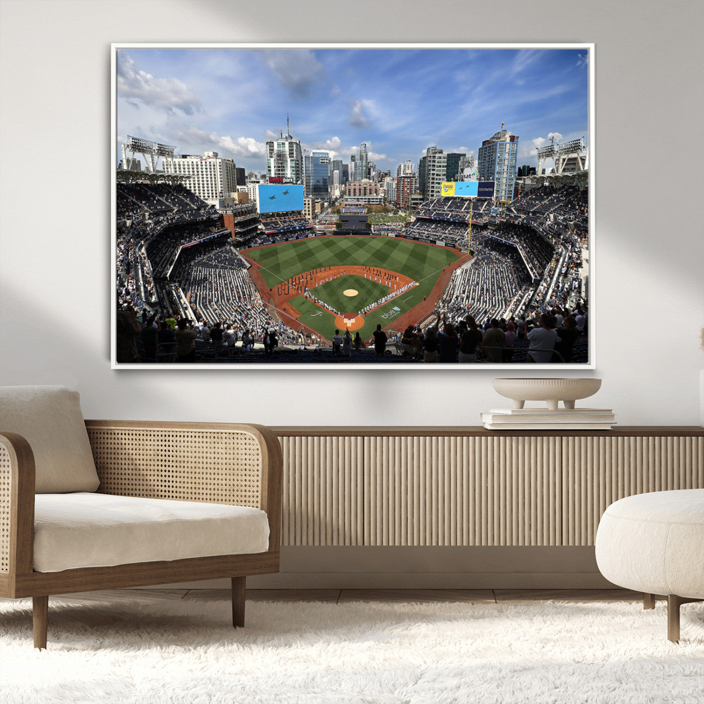 87122-MGV-CV-36X24-Petco Park Field Wall Art Canvas Print, Framed San Diego Stadium Art Picture Print, Petco Park Stadium Perfect Sport Room Decor