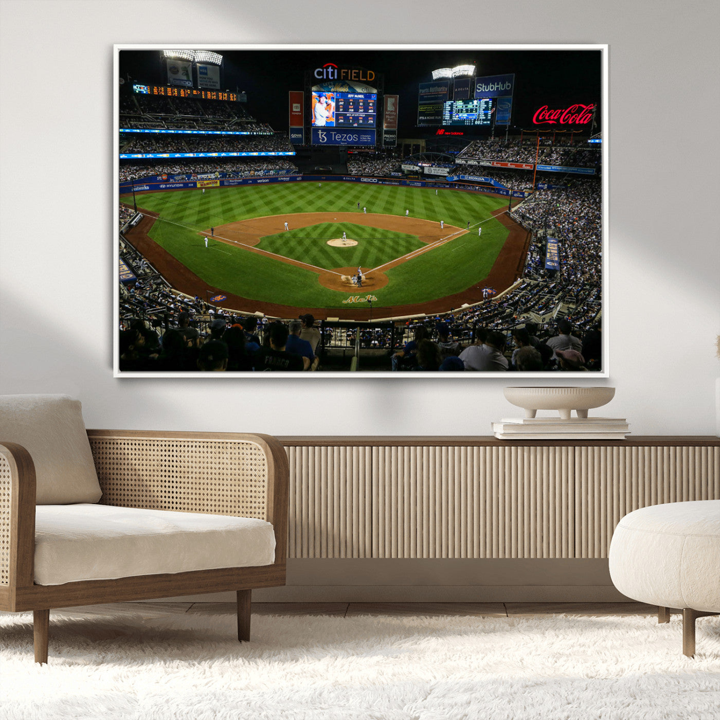 83979-MGV-CV-36X24-RingCentral Coliseum Wall Art Canvas Print, Framed Oakland A's Stadium Art Picture Print, RingCentral Coliseum Field Perfect Sport