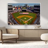 20879-MGV-CV-36X24-Yankee Stadium Wall Art Canvas Print, Framed New York Stadium Art Picture Print, Yankee Field Perfect Sport Room Decor Artwork