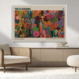 40791-MGV-CV-36X24-Kusama Inspired Wall Art – Vibrant Abstract Floral Jungle Canvas Print, Bold Pop Art Botanical Decor for Living Room, Bedroom, or