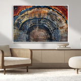 63519-MGV-FC-36X24_White-Tree Ring Wall Art – Rustic Nature Wood Grain Canvas Print, Abstract Natural Texture Artwork Poster for Living Room, Bedroom,