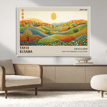 33864-MGV-CV-36X24-Pointillism Yayoi Wall Art Canvas Print, Framed Yayoi Kusama Art Picture Print, Yayoi Kusama Dot Perfect Abstract Nature Decor