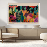 45711-MGV-CV-36X24-Yayoi Kusama Wall Art Canvas Print, Framed Abstract Yayoi Kusama Art Picture Print, Japanese Wabi Sabi Perfect Modern Abstract