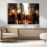 58782-MGV-CV-36X24-Jazz Musicians Cityscape Wall Art – Vibrant Urban Night Canvas Print, Elegant Music Themed Decor for Living Room, Office, or Music