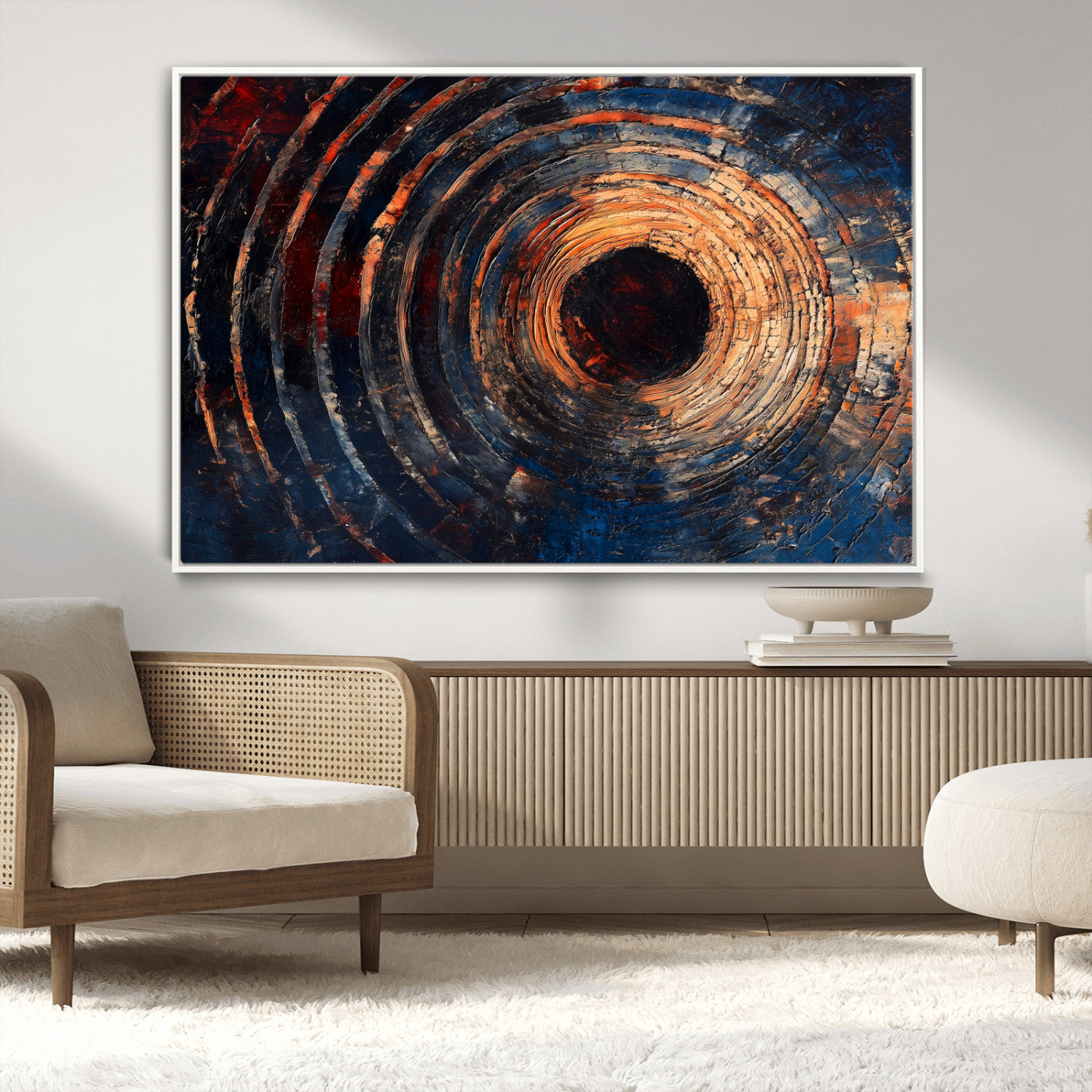 10017879-MGV-CV-36X24-Wood Tree Ring Wall Art Canvas Print, Framed Natural Wood Art Picture Print, Rustic Tree Slice Perfect Rustic Decor Artwork