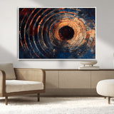 10017879-MGV-CV-36X24-Wood Tree Ring Wall Art Canvas Print, Framed Natural Wood Art Picture Print, Rustic Tree Slice Perfect Rustic Decor Artwork