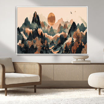 46509506-MGV-CV-36X24-Mountain Wall Art – Sunset Canvas Print, Nature Inspired Artwork, Scenic Wall Decor for Living Room, Bedroom, Office