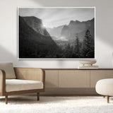 39278955-MGV-CV-36X24-Yosemite Valley Wall Art Canvas Print, Framed El Capitan Art Picture Print, Misty Mountain Perfect Modern Rustic Decor Artwork