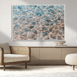 26580287-MGV-CV-36X24-Clear Water Wall Art Canvas Print, Framed Sunlit Ripples Art Picture Print, Ocean Texture Perfect Modern Coastal Decor Artwork