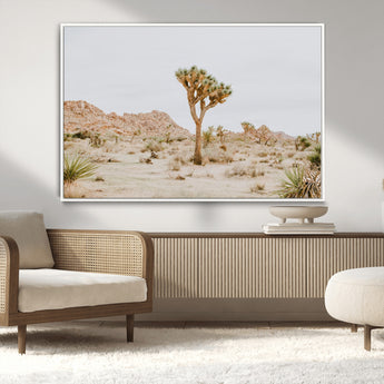 67109959-MGV-CV-36X24-Joshua Tree Wall Art Canvas Print, Framed Neutral Desert Art Picture Print, Earthy Landscape Perfect Neutral Boho Decor Artwork