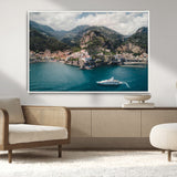20321590-MGV-CV-36X24-Amalfi Coast Wall Art Canvas Print, Framed Italy Travel Art Picture Print, Mediterranean Landscape Perfect Mediterranean Coastal