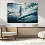 71192524-MGV-CV-36X24-Submerged Surf Wall Art Canvas Print, Framed Underwater Perspective Art Picture Print, Ocean Surf Perfect Coastal Adventure Decor