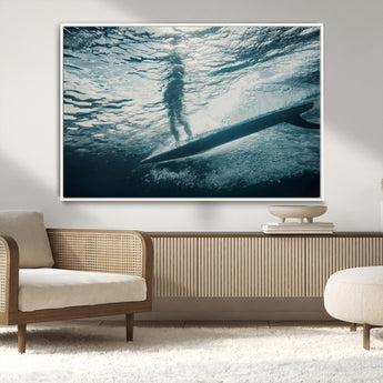 71192524-MGV-CV-36X24-Submerged Surf Wall Art Canvas Print, Framed Underwater Perspective Art Picture Print, Ocean Surf Perfect Coastal Adventure Decor