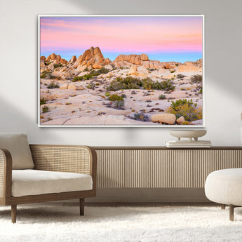 96167137-MGV-CV-36X24-Vibrant Sunset Sky Wall Art Canvas Print, Framed Joshua Tree Art Picture Print, Rugged Terrain Perfect Southwestern Boho Decor