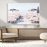 67623952-MGV-FC-36X24_White-Minimalist Beach Wall Art Canvas Print, Framed Pastel Sand Art Picture Print, Beach Aesthetic Perfect Coastal Minimalist Decor