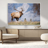 26365841-MGV-CV-36X24-Mountain Elk Art Wall Art Canvas Print, Framed Rustic Wildlife Print Art Picture Print, Lodge Style Decor Perfect Rustic Lodge