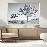29996209-MGV-CV-36X24-Joshua Tree Art Wall Art Canvas Print, Framed Black White Landscape Art Picture Print, Desert Tree Decor Perfect Southwestern Boho