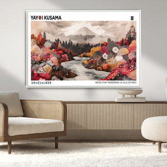32352074-MGV-CV-36X24-Japanese Landscape Wall Art – Mount Fuji River Canvas Print, Modern Asian Inspired Nature Decor for Living Room, Bedroom, Office