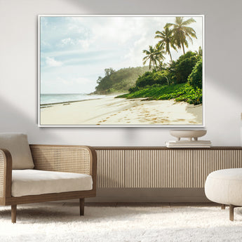 42984524-MGV-FC-36X24_White-Relaxing Beach Wall Art Canvas Print, Framed Ocean View Art Picture Print, Coastal Serenity Perfect Tropical Coastal Decor Artwork
