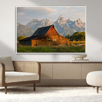31771014-MGV-CV-36X24-Rustic Barn Wall Art Canvas Print, Framed Western Landscape Art Picture Print, Farmhouse Style Perfect Rustic Farmhouse Decor