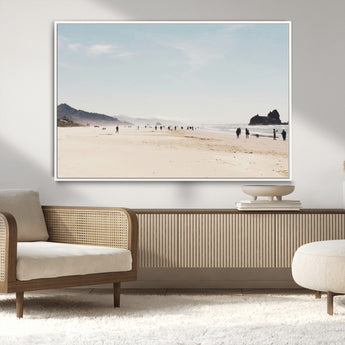 28307820-MGV-FC-36X24_White-Minimalist Beach Wall Art Canvas Print, Framed Coastal Serenity Art Picture Print, Soft Sand Perfect Modern Coastal Decor Artwork