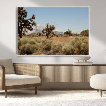 16114018-MGV-CV-36X24-Joshua Tree Wall Art Canvas Print, Framed Desert Landscape Art Picture Print, Mountain Horizon Perfect Southwestern Boho Decor