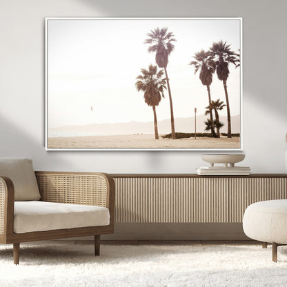 48255923-MGV-CV-36X24-Coastal Light Wall Art Canvas Print, Framed Relaxing Shoreline Art Picture Print, Minimalist Ocean Perfect Tropical Serenity Decor