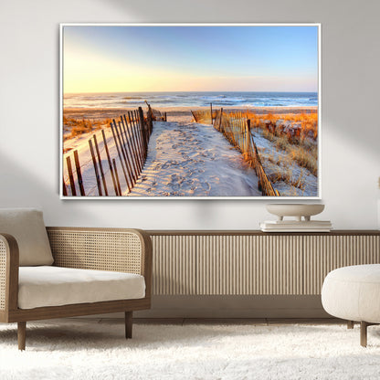 73351887-MGV-CV-36X24-Ocean Sunset Wall Art Wall Art Canvas Print, Framed Nautical Photography Art Picture Print, Summer Beach House Decor Perfect