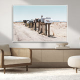 54616109-MGV-CV-36X24-Desert Mailboxes Wall Art – Rustic Rural Roadside Photography Canvas Print, American Southwest Landscape Home Decor for Living