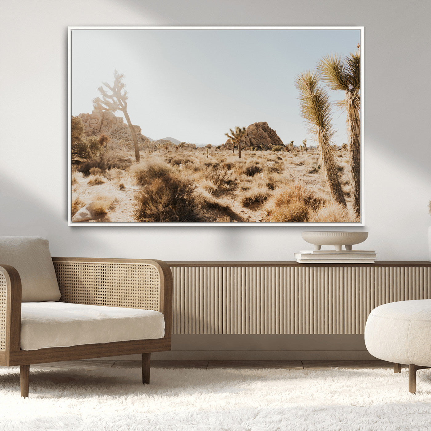 62783269-MGV-CV-36X24-Joshua Tree Wall Art – Desert Landscape Photography Canvas Print, Southwest Nature Artwork Rustic Home Decor for Living Room,