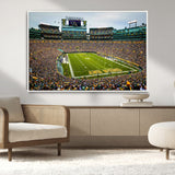 96617112-MGV-CV-36X24-Lambeau Field Wall Art – Green Bay Packers NFL Football Stadium Canvas Print – Game Day Crowd Sports Decor for Man Cave, Bar, or