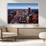 81886632-MGV-CV-36X24-Atlanta Skyline Wall Art – Vibrant City Lights Canvas Print, Modern Urban Cityscape Decor for Living Room, Office, or Apartment