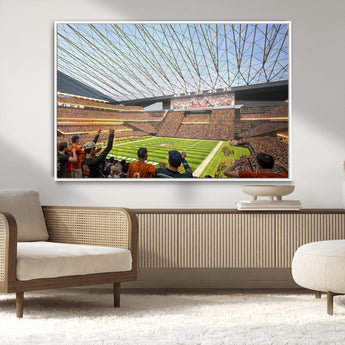 81960112-MGV-CV-36X24-Futuristic Football Stadium Wall Art – Modern Dome Arena Canvas Print, Chicago Bears Concept Design Sports Decor for Man Cave or