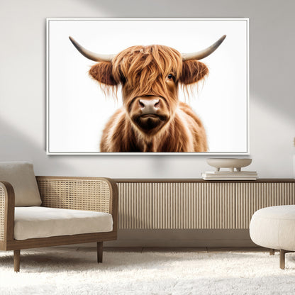 637908607-MGV-FC-93X47-3P_Black-Highland Cow Wall Art Print – Rustic Farmhouse Animal Portrait, Scottish Highland Cattle Canvas, Modern Country Wall Decor for