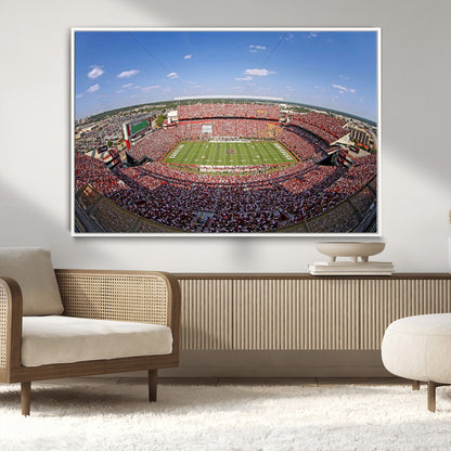 29492070-MGV-CV-36X24-Stadium Wall Art – Panoramic College Football Canvas Print, Game Day Crowd and Field Scene, Sports Photography Decor for Office,