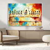 YKE34632598CR-MGV-CV-36X24-Abstract Last Supper with Apostles Wall Art Canvas Print