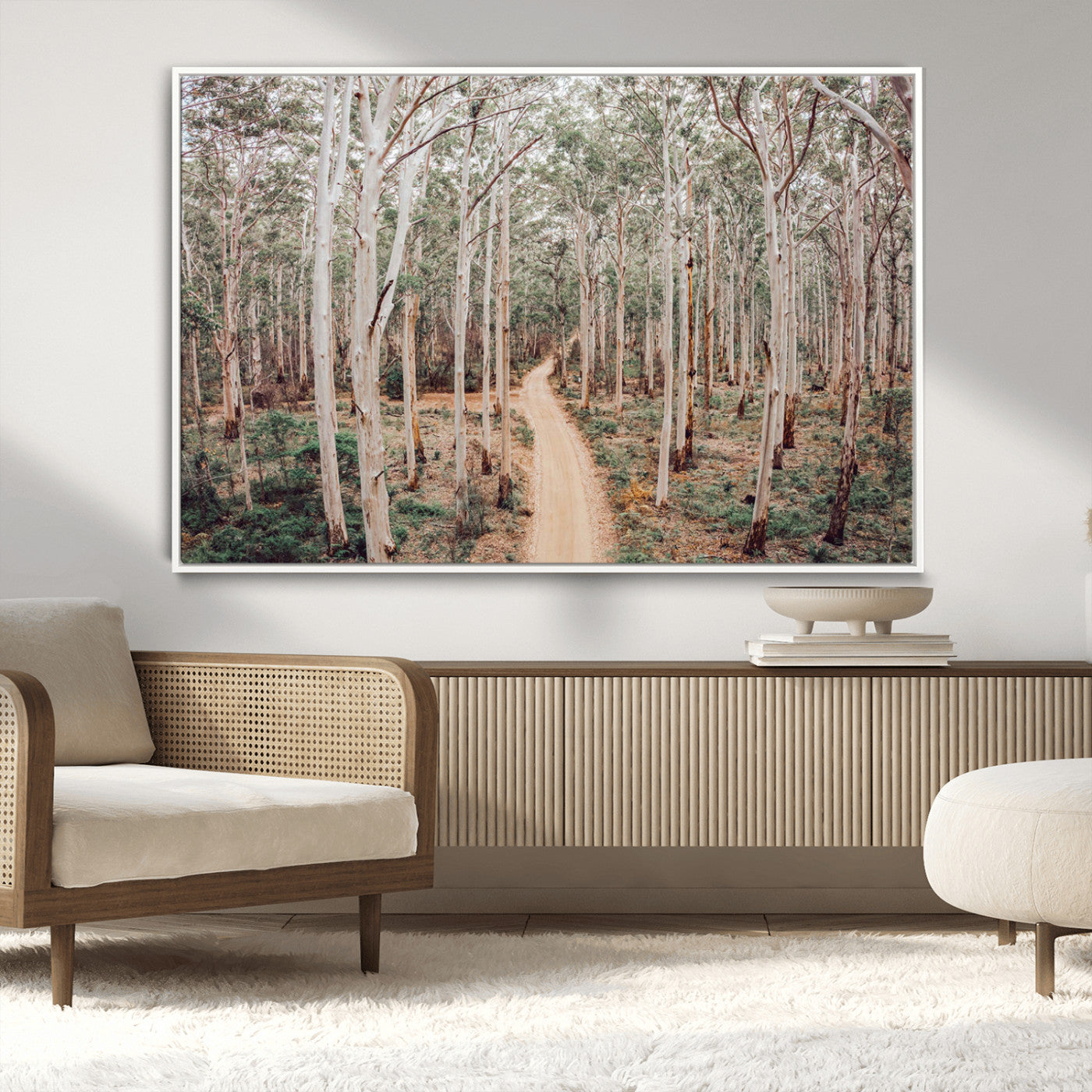 24760563-MGV-CV-36X24-Forest Wall Art – Tranquil Woodland Path Canvas Print, Scenic Nature Photography Decor for Bedroom, Living Room, Office, Cabin or