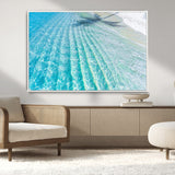 17528159-MGV-CV-36X24-Tropical Ocean Wall Art – Turquoise Water Canvas Print, Crystal Clear Beach Waves Photography Coastal Decor for Living Room,