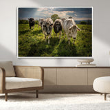 67277447-MGV-CV-36X24-Farmhouse Wall Art – Herd of Cows Canvas Print, Rustic Country Pasture Photography Decor for Bedroom, Living Room, Office, Ranch,