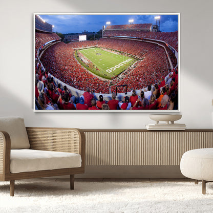 10244378-MGV-CV-36X24-Sanford Stadium Wall Art – Georgia Bulldogs Football Panoramic Evening Canvas Print, College Game Day Decor for Man Cave, Bar, or