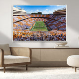 64238859-MGV-CV-36X24-Neyland Stadium Wall Art – Tennessee Volunteers Checkerboard Game Day Canvas Print, College Football Panorama Decor for Man Cave
