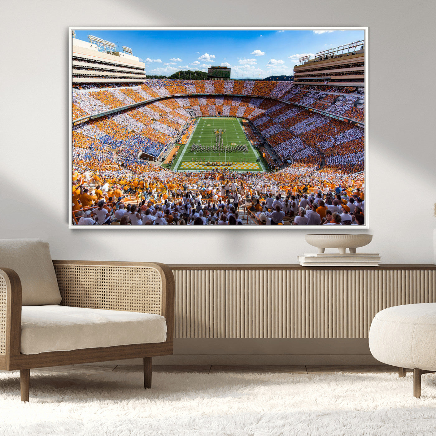 77097951-MGV-CV-36X24-Neyland Stadium Wall Art – Panoramic Tennessee Volunteers Football Field Canvas Print, Game Day Decor for Office, Man Cave, Living