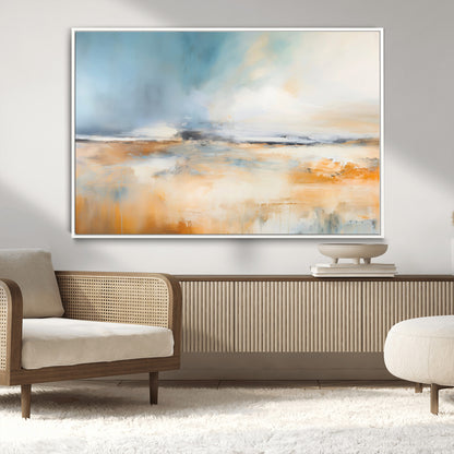 12135-MGV-CV-36X24-Soft Horizon Wall Art Canvas Print, Framed Golden Field Art Picture Print, Dreamy Horizon Perfect Minimalist Earthy Decor Artwork