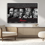 45112-MGV-CV-36X24-Black Icons Wall Art Canvas Print, Framed Thinker Art Picture Print, Motivational Quote Perfect Cultural Modern Decor Artwork