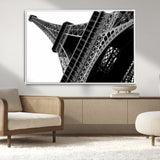 89033-MGV-CV-36X24-Eiffel Tower Wall Art – Dramatic Black and White Architectural Canvas Print, Modern Paris Decor for Office, Living Room or