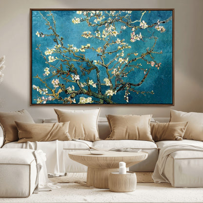 91714-MGV-FC-36X24_Walnut-Almond Blossoms Wall Art – Handcrafted Van Gogh Inspired Floral Canvas Print, Beautiful Nature Decor for Living Room, Bedroom, or