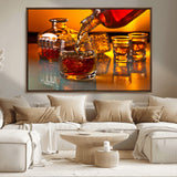 18250-MGV-CV-36X24-Whiskey Pour Wall Art – Captivating Whiskey Splash Canvas Print, Elegant Bar or Home Lounge Decor for Office, Man Cave or Living