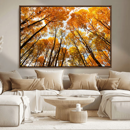 11823-MGV-CV-36X24-Golden Autumn Tree Canopy Wall Art – Stunning Fall Forest Leaves Print, Warm Seasonal Nature Decor for Home, Office or Cabin