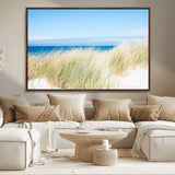 96913-MGV-CV-36X24-Coastal Dunes Wall Art – Serene Beach Grass and Blue Ocean Canvas Print, Relaxing Seaside Nature Decor for Living Room, Bedroom or