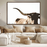 35866-MGV-CV-36X24-Texas Longhorn Wall Art – Rustic Western Bull Canvas Print, Farmhouse Animal Photography Decor for Living Room, Office, or Ranch